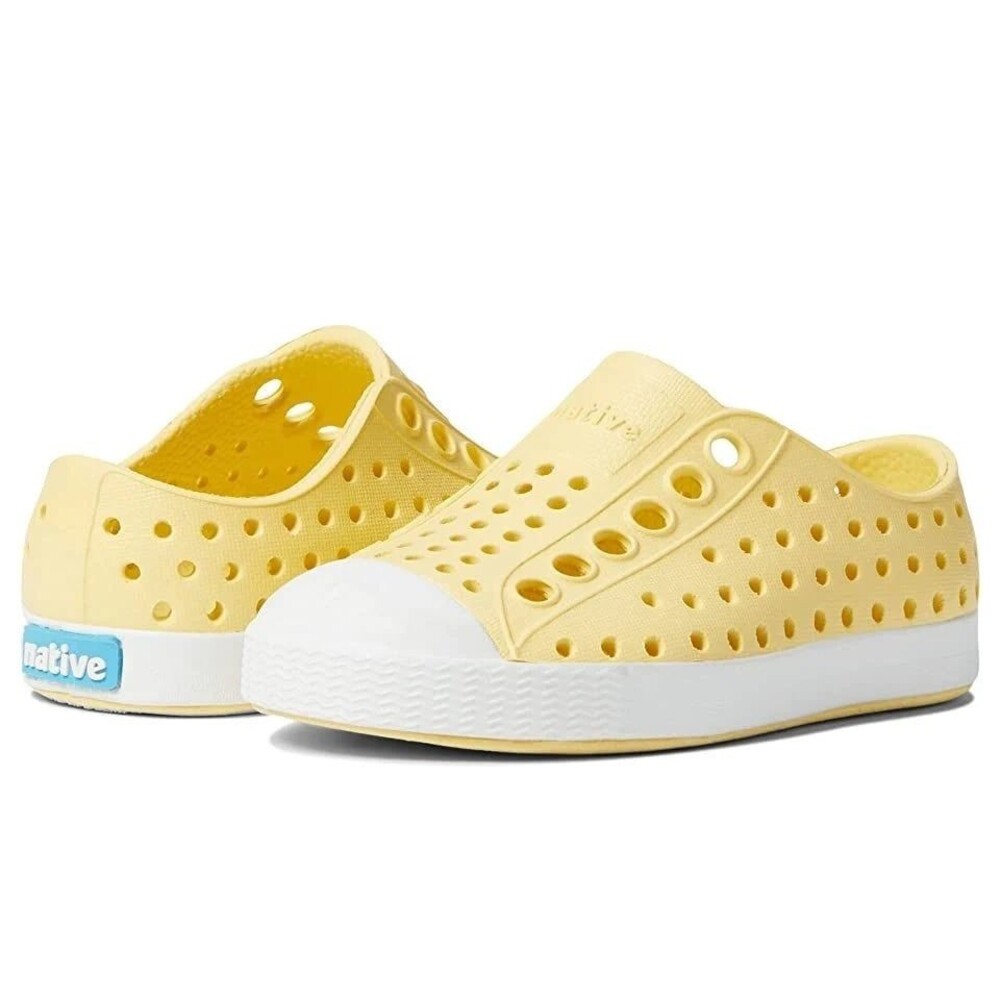 Native Jefferson Slip-On Shoes, Gone Bananas Yellow/Shell White, Size C8